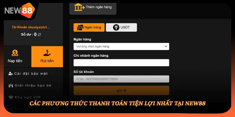Các phương thức thanh toán tiện lợi nhất tại NEW88
